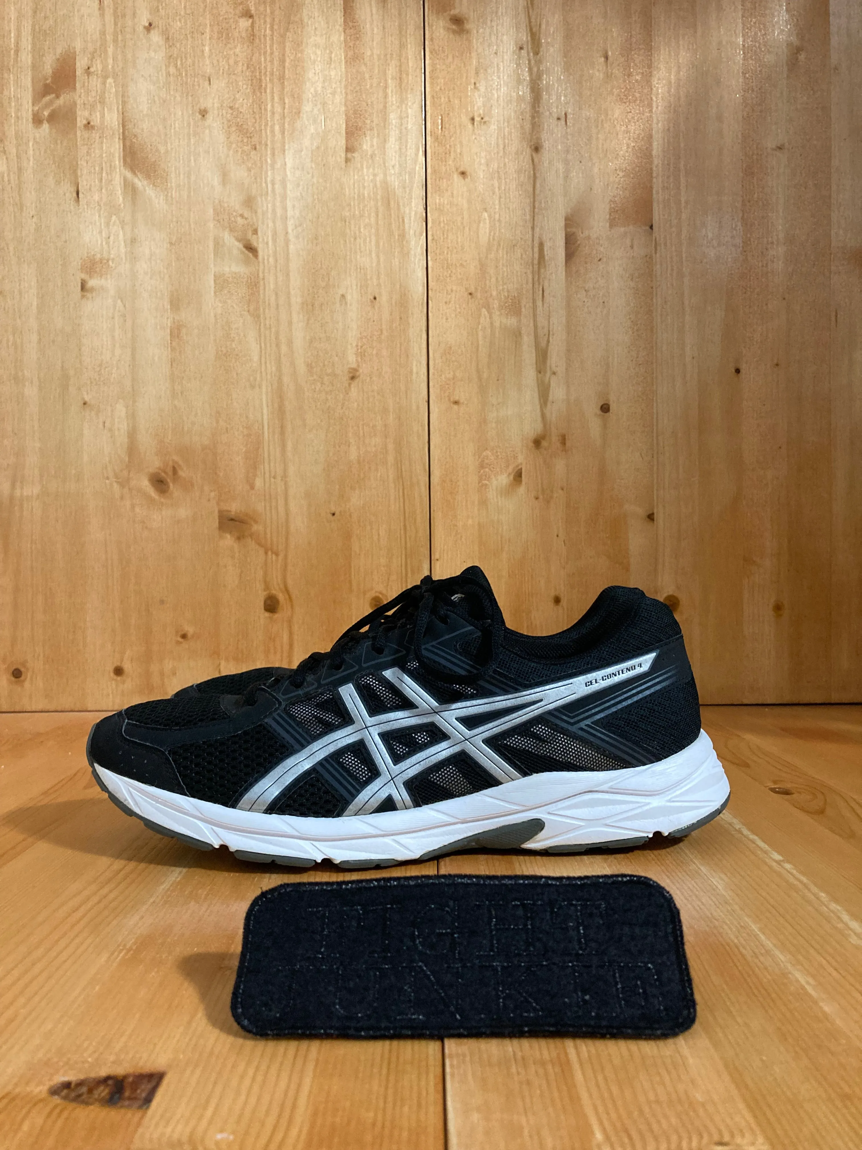 ASICS GEL CONTEND 4 Men Size 11 Running Shoes Sneakers Black T715N