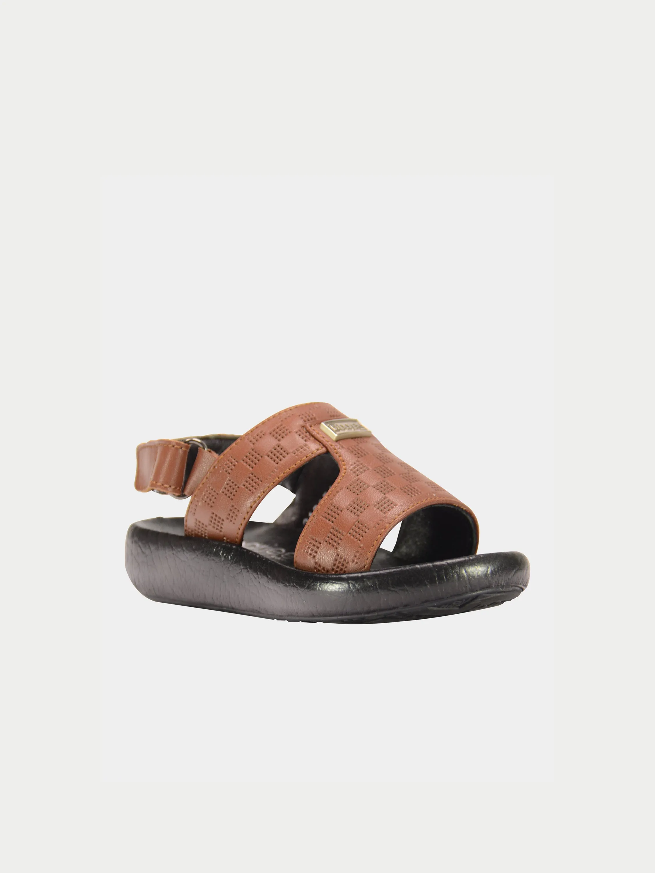 Barjeel Uno 2190510 Checked Slingback Arabic Leather Sandals
