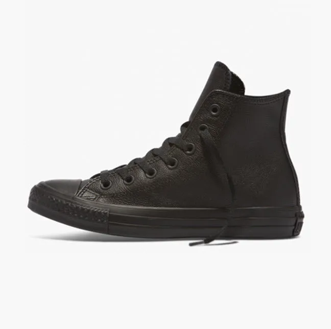 Converse Chuck Taylor All Star Classic Black Mono Leather Hi Top 135251