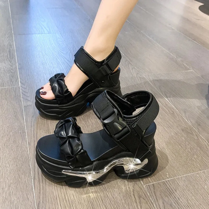 Joskaa 2024 New Chunky Heel Platform Sandals