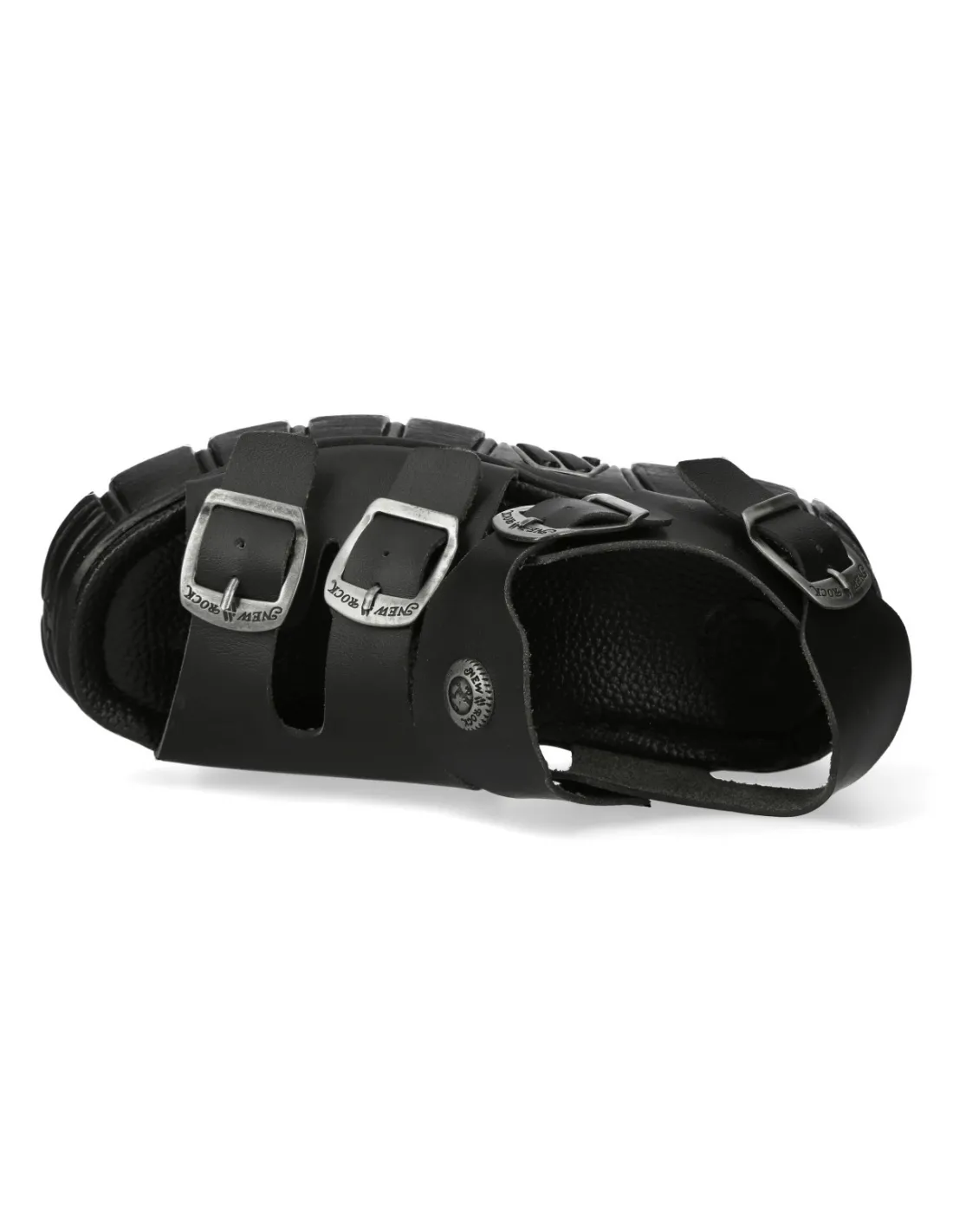 NEW ROCK Chunky Black Buckle Platform Sandals