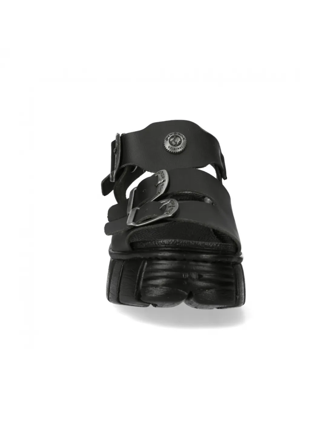 NEW ROCK Chunky Black Buckle Platform Sandals